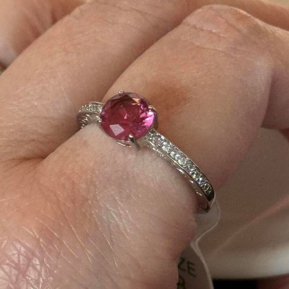 NWT Silver tone Pink Stone Ring
